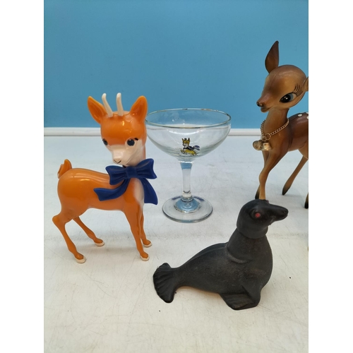 235 - Babycham Glass, Advertising Figures, etc. Tallest 18.5cm High x 11cm.