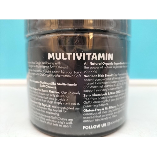 257 - 6 x Sealed Tubs of Dog Multivitamin Chews.