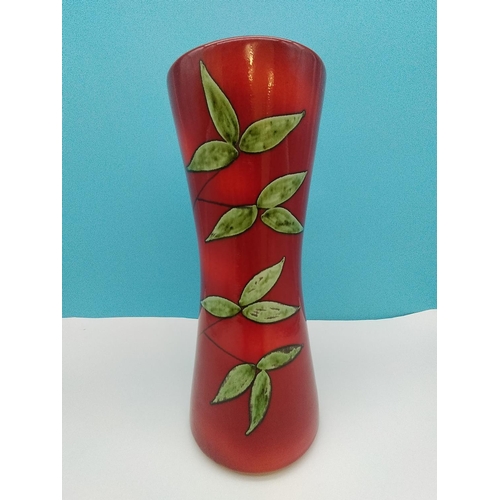 3 - Andrew Tanner Poole Pottery 34.5cm Vase with Bamboo Leaf Design.