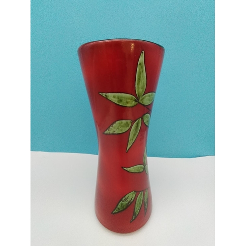 3 - Andrew Tanner Poole Pottery 34.5cm Vase with Bamboo Leaf Design.