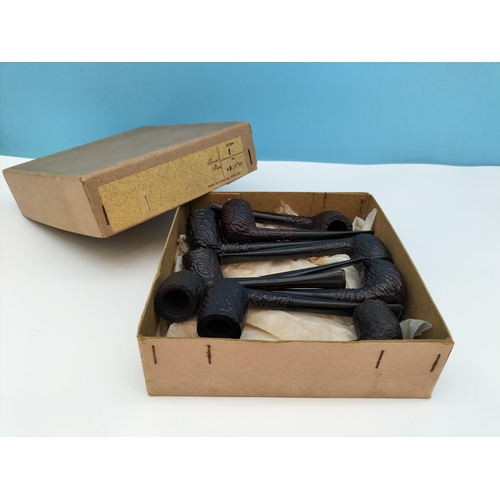 32 - New and Unused Box of 9 x Real Briar Smoking Pipes. Made in England.