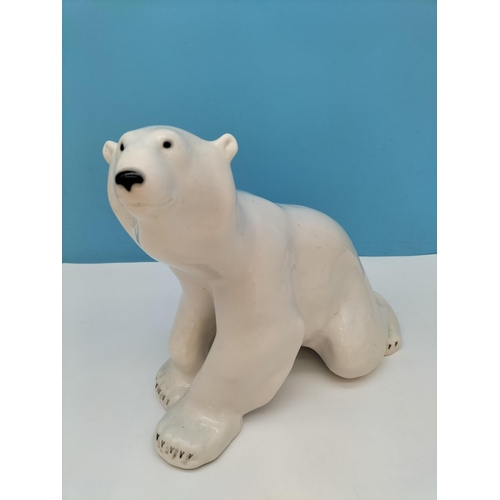 41 - Very Large Vintage Lomonosov (Russia) Porcelain Polar Bear Figure. 27cm High, 29cm Long, 19cm Wide.