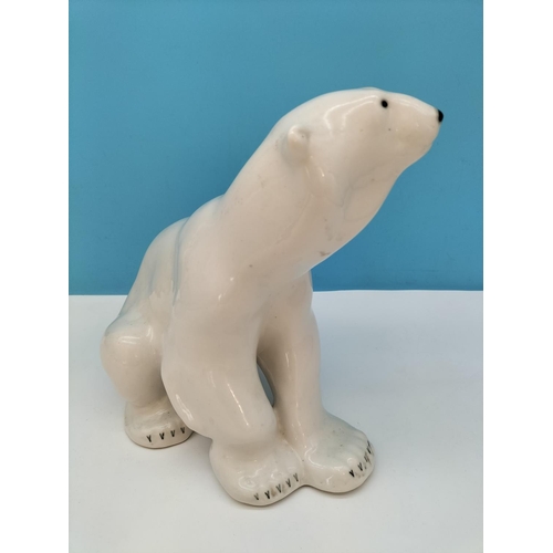 41 - Very Large Vintage Lomonosov (Russia) Porcelain Polar Bear Figure. 27cm High, 29cm Long, 19cm Wide.