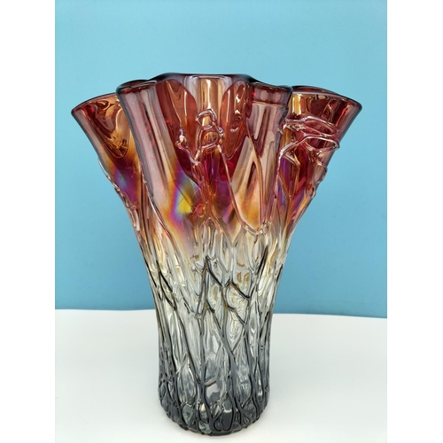 58 - Art Glass Volcano Splash 32cm Vase.