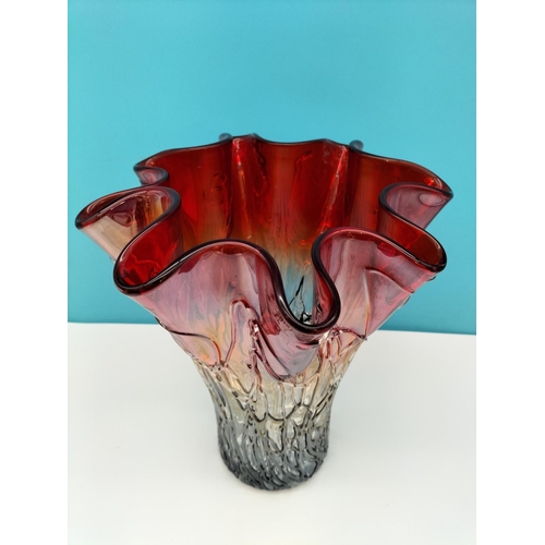 58 - Art Glass Volcano Splash 32cm Vase.