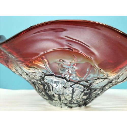 62 - Art Glass Volcano Splash Bowl. 14cm High, 39cm Diameter.