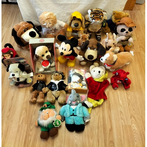 647 - Collection of Mixed Soft Teddies/Plush Toys to include Mickey Mouse (W/O), Rupert Hand Puppet, Boxed... 