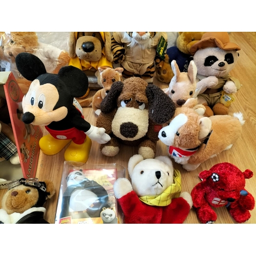 647 - Collection of Mixed Soft Teddies/Plush Toys to include Mickey Mouse (W/O), Rupert Hand Puppet, Boxed... 