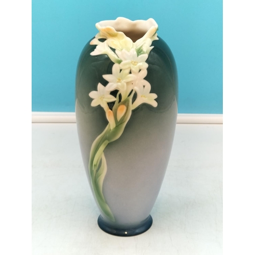 8 - Franz Porcelain 'Freesia' Pattern 20cm Vase.