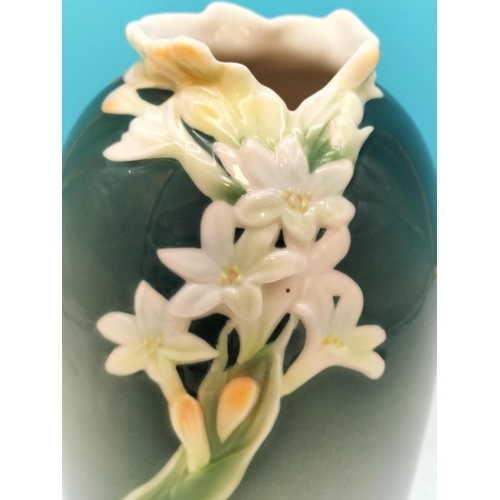 8 - Franz Porcelain 'Freesia' Pattern 20cm Vase.