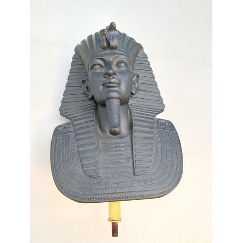 233 - Egyptian Tutankhamun Bust, Requires Base. Signed to Back. 26cm High, 18cm x 16cm.