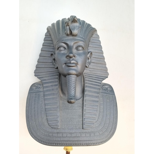 233 - Egyptian Tutankhamun Bust, Requires Base. Signed to Back. 26cm High, 18cm x 16cm.