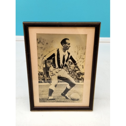 119 - Framed Photograph Signed 'Best Wishes, Stanley Matthews'. 27cm x 19cm.