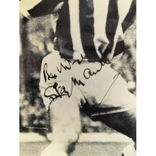 119 - Framed Photograph Signed 'Best Wishes, Stanley Matthews'. 27cm x 19cm.