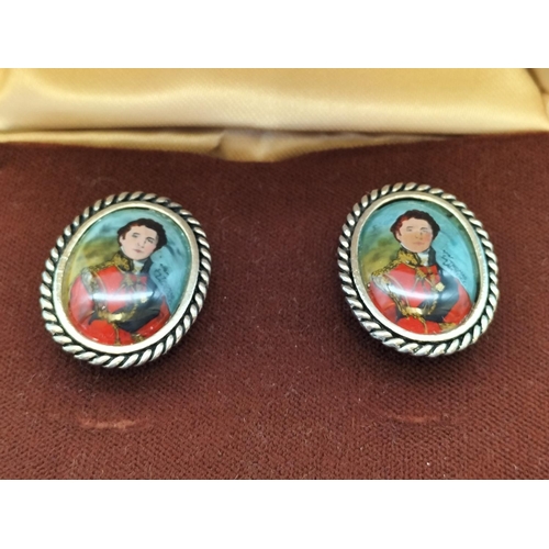 158 - 3 Pairs of Boxed Vintage Stratton Cufflinks to include Knights with Mother of Pearl Shield, etc.