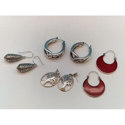 179 - 4 Pairs of 925 Silver Earrings.