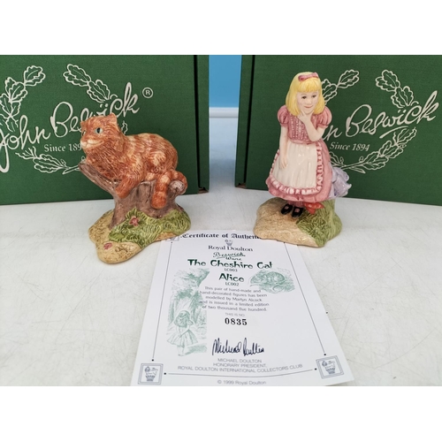 213 - Boxed with Certificates Beswick Limited Edition 835/2,500 Alice in Wonderland 11cm Figure 'Alice' pl... 