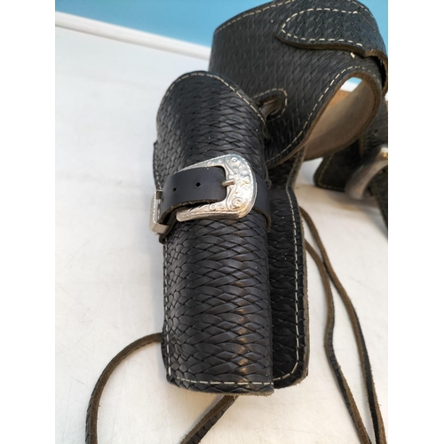 236 - Leather Gun Belt with Holster. Max Size 44