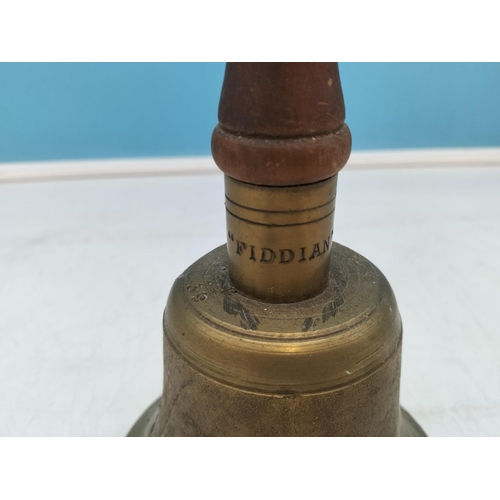 26 - Original WWII British Army/Civil Defence Bell, Marked 1939 and 'Fiddian'. 26cm High, 13cm Rim Diamet... 