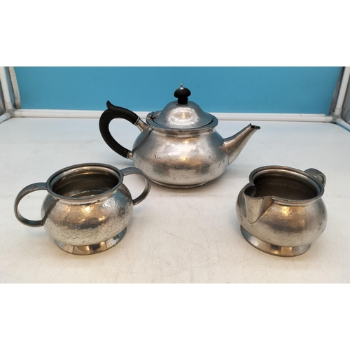 45 - 3 Piece 'Liberty of London' Pewter Tea Set No 01075