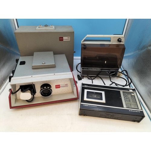 651 - Vintage Prinzmatic 500, Boots Film Projector and Grundig C2001 Cassette/Radio. Untested. Collection ... 