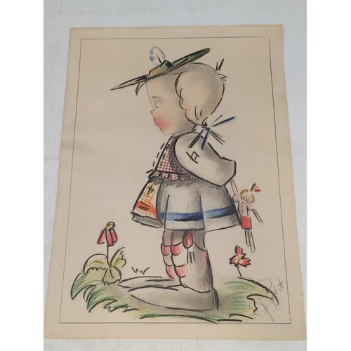 652 - Collection of Items to include Framed Chinese Watercolours on Silk (3), Original 1940/1950 Hummel Pe... 