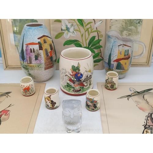 652 - Collection of Items to include Framed Chinese Watercolours on Silk (3), Original 1940/1950 Hummel Pe... 