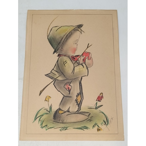 652 - Collection of Items to include Framed Chinese Watercolours on Silk (3), Original 1940/1950 Hummel Pe... 