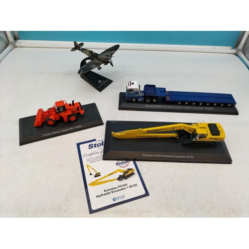 655 - Die Cast Models (4) to include Stobart Rail Komatsu PC 340 Hydraulic Excavator W122 (with C.O.A), Sc... 