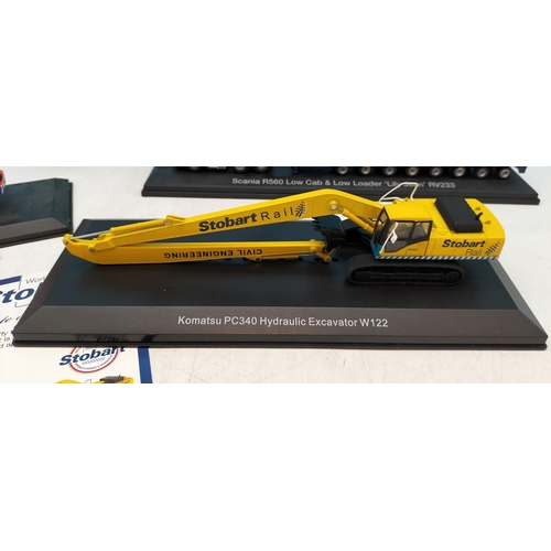 655 - Die Cast Models (4) to include Stobart Rail Komatsu PC 340 Hydraulic Excavator W122 (with C.O.A), Sc... 