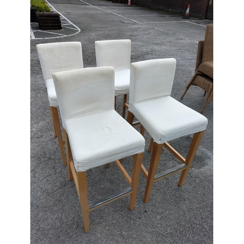 78 - Breakfast /Bar Chairs (4). Covers Require Cleaning. 104cm High, 41cm x 44cm. Seat Height 76cm. Colle... 