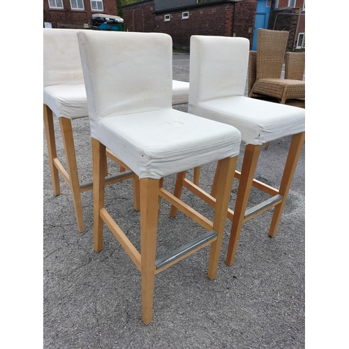 78 - Breakfast /Bar Chairs (4). Covers Require Cleaning. 104cm High, 41cm x 44cm. Seat Height 76cm. Colle... 