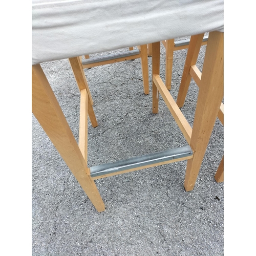 78 - Breakfast /Bar Chairs (4). Covers Require Cleaning. 104cm High, 41cm x 44cm. Seat Height 76cm. Colle... 