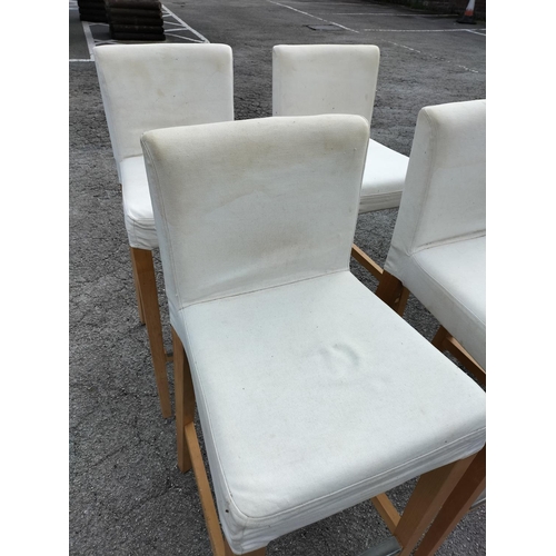 78 - Breakfast /Bar Chairs (4). Covers Require Cleaning. 104cm High, 41cm x 44cm. Seat Height 76cm. Colle... 