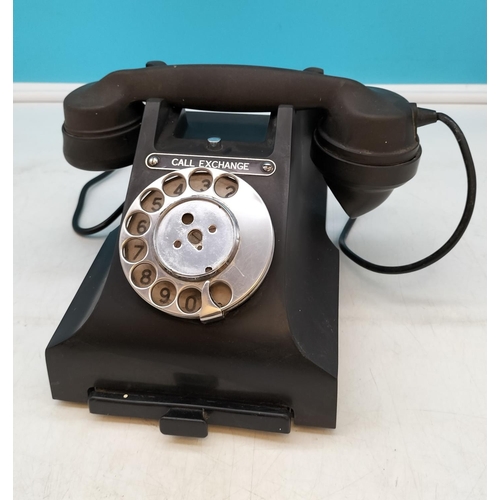 80 - Black Bakelite Call Exchange Telephone. Requires Attention.