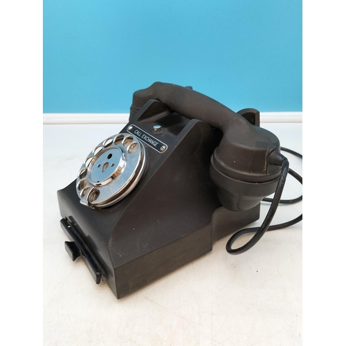 80 - Black Bakelite Call Exchange Telephone. Requires Attention.