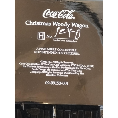 91 - The Hamilton Collection Coca Cola 'Christmas Woody Wagon'. 27cm x 21cm.