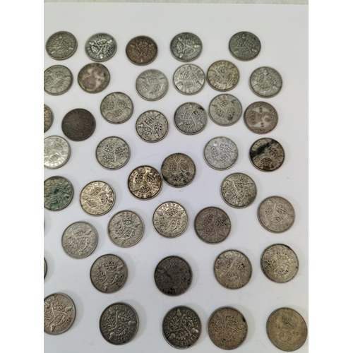 171 - Quantity of Pre 1947 .500 Silver Threepence Coins. 92.7 Grams.