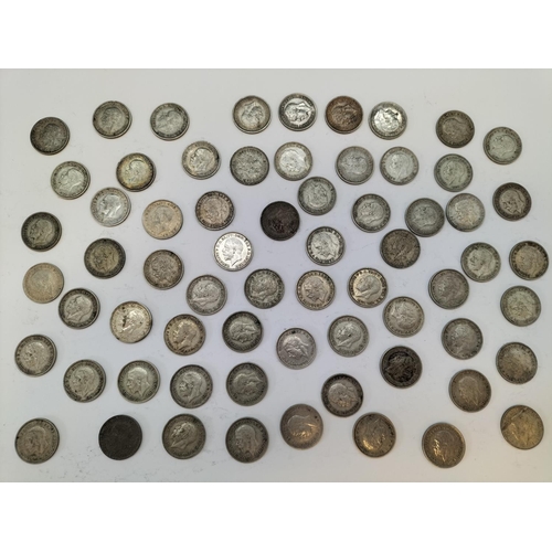 171 - Quantity of Pre 1947 .500 Silver Threepence Coins. 92.7 Grams.