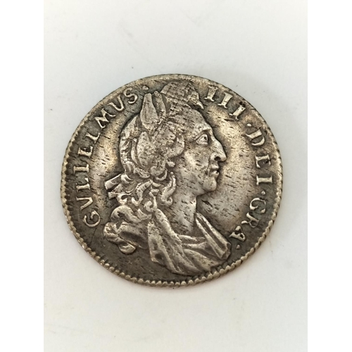 184 - William III 1690 Silver Six Pence.