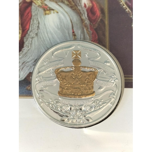 186 - 2 x Double £5 Coin and Stamp Sets - Coronation (Limited Issue to 250) and Longest Reign (Limited Iss... 