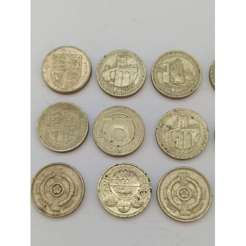 193 - Mixed Old £1 Coins (15).