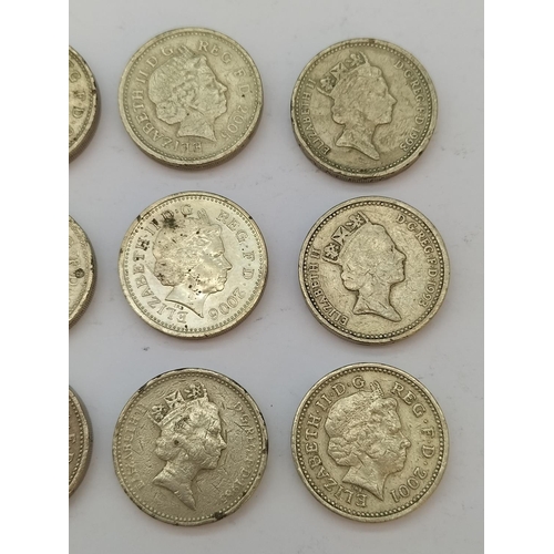 193 - Mixed Old £1 Coins (15).