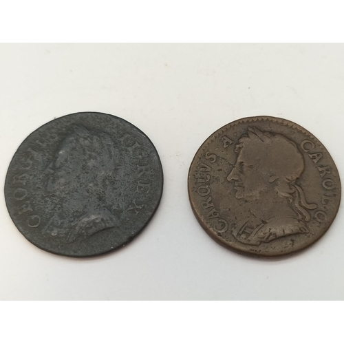 196 - Charles II 1675 and George II 1749 Farthings.