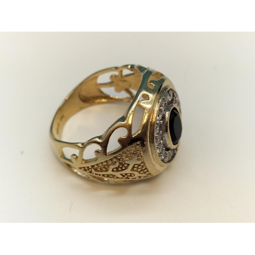 235A - Gold Plated 925 Silver Ring set with Stones. Size T.