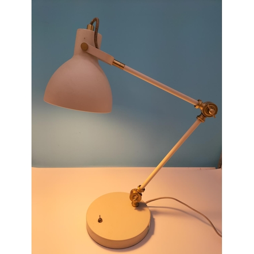 245 - Retro White Anglepoise Lamp W/O. 63cm High.