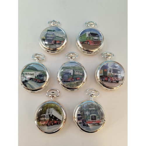 668 - Eddie Stobart Wind Up Pocket Watches (7). All W/O.