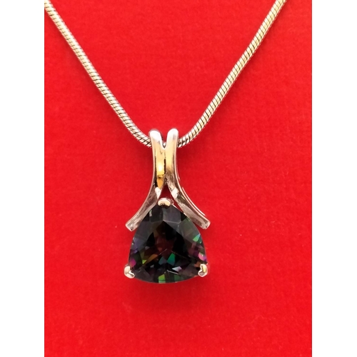 684 - John Hardy 925 Silver Necklace with Mystic Topaz Pendant.