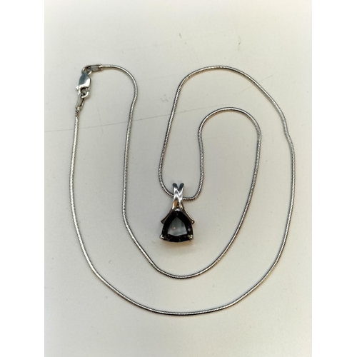 684 - John Hardy 925 Silver Necklace with Mystic Topaz Pendant.