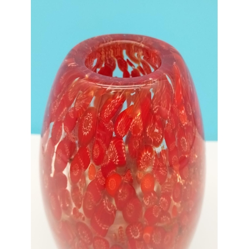 98 - Murano Millefiori Adventurine Design Glass Vase. 21cm Tall.